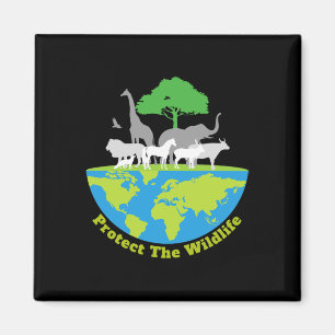 Protect The Wildlife Nature Earth Day Save Safari Magnet