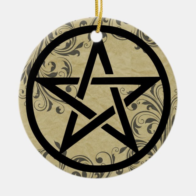 Protect this Home Pentacle Hanger Ceramic Tree Decoration (Front)