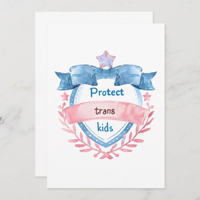 Protect Trans Kids Design, LGBTQ Ally Gift Invitation (Front/Back)
