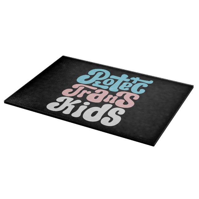 Protect Trans Kids Glass Cutting Board (Corner)