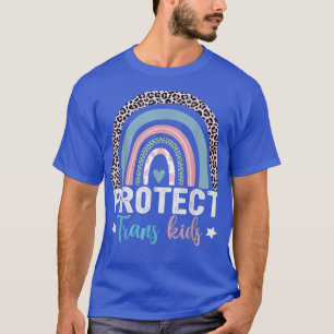 Protect Trans Kids Leopard Rainbow  Transgender Fl T-Shirt