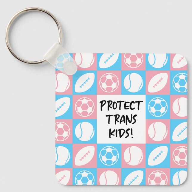 Protect Trans Kids Sports Student Athletes Key Ring (Front)
