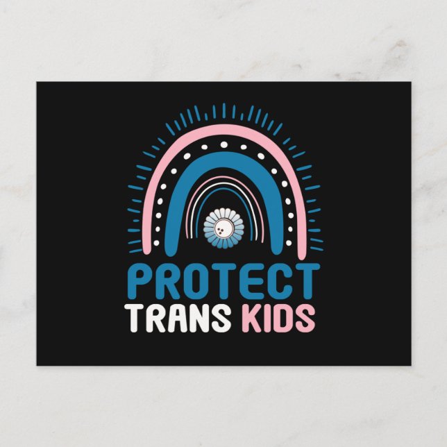 Protect Trans Kids Transgender Flag LGBTI Postcard (Front)