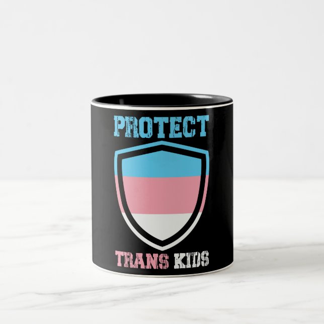Protect Trans Kids Two-Tone Coffee Mug (Center)