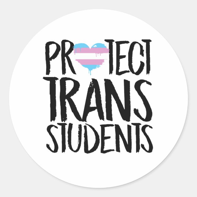 Protect Trans Students Classic Round Sticker (Front)