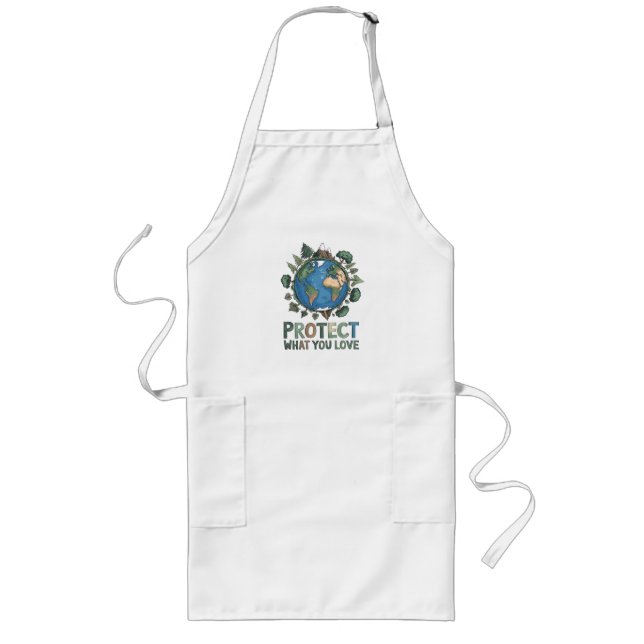Protect What You Love" Environmental Earth Design  Long Apron (Front)