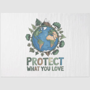 Protect What You Love" Environmental Earth Design Tissue Paper