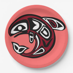 Protect Wild Salmon paper plate 