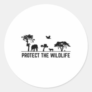 Protect Wildlife Safari Animal Conservancy Nature Classic Round Sticker