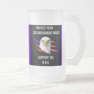 PROTECT YOUR 2ND AMENDMENT RIGHTS FROSTED GLASS BEER MUG