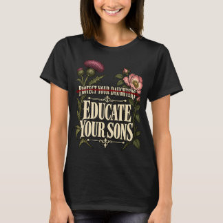 Protect Your Daughters Educate Your Sons Floral T-Shirt