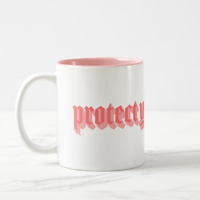 Protect Your Energy 2 Two-Tone Coffee Mug (Left)