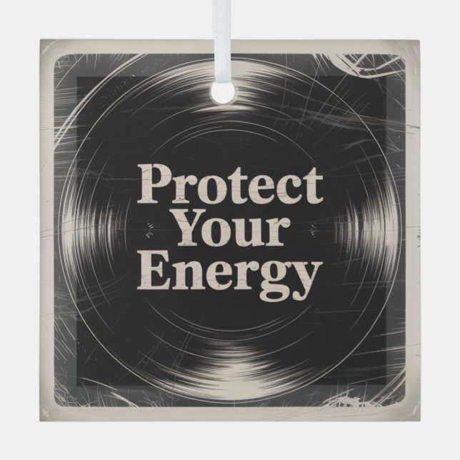 Protect Your Energy Glass Tree Decoration (Front)
