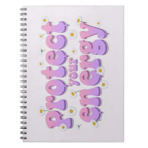 Protect Your Energy Pastel Daisy Spiral Notebook