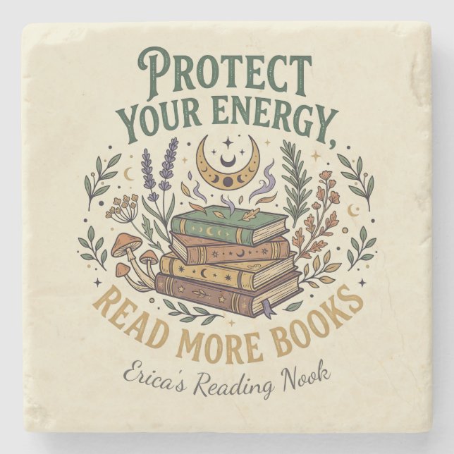 Protect Your Energy Read More Books Celestial Stone Coaster (Front)