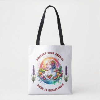 Protect Your Energy T-Shirt – Spiritual Self-Care Tote Bag