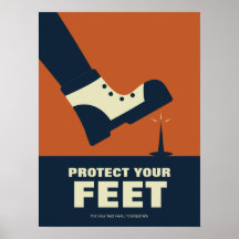 Protect Your Feet Workspace Safety Retro