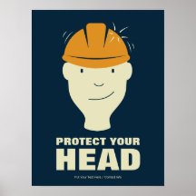 Protect Your Head Workspace Safety Retro