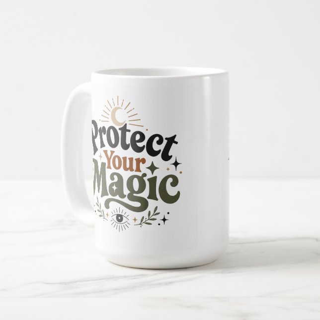 Protect Your Magic Retro Boho Coffee Mug (Front Left)