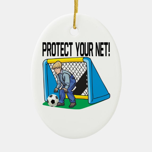 Protect Your Net Ceramic Ornament (Front)
