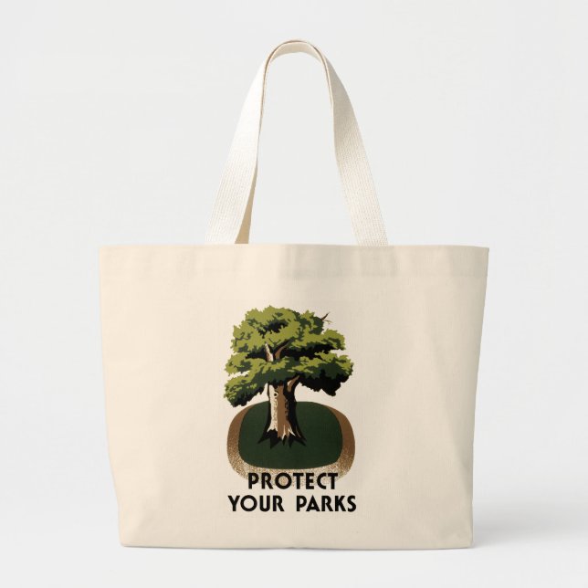 Protect Your Parks Large Tote Bag (Front)