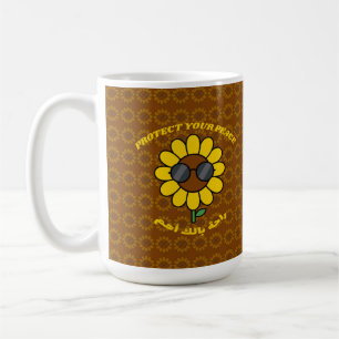 Protect Your Peace راحة بالك أهم Sunflower Coffee Mug