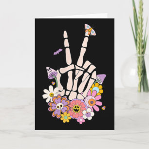 Protect Your Peace Flower Skull Skeleton Hand Ment Card