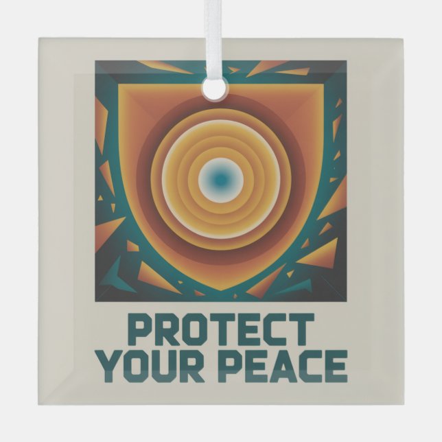 Protect Your Peace Glass Tree Decoration (Front)