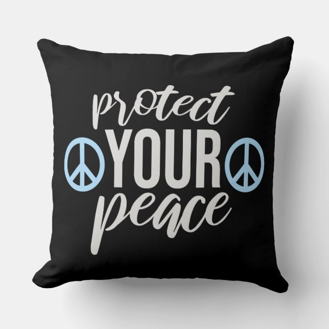 Protect Your Peace Mental Health Wellness Mindful Cushion (Front)