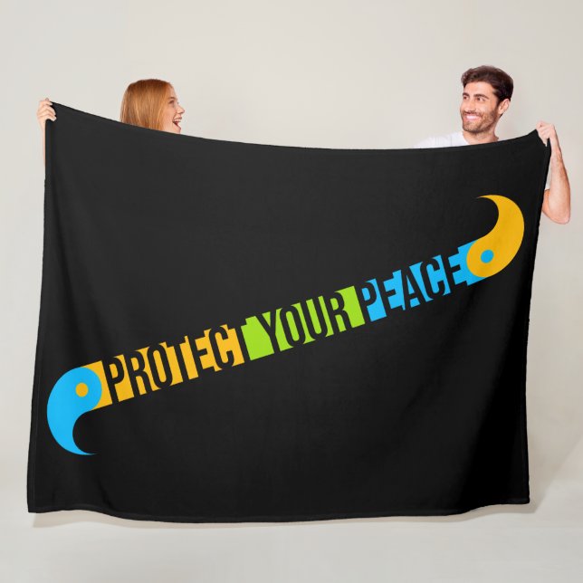 Protect Your Peace Mental Health Wellness Mindful Fleece Blanket (In Situ)