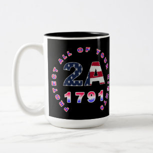 Protect your rights 2A  Two-Tone Coffee Mug