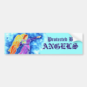 Protected By Angels Window Bumper Sticker