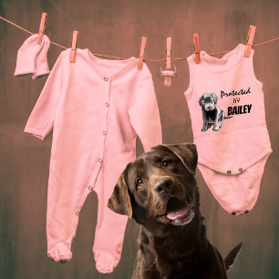 Protected By Bailey Pink Baby Bodysuit