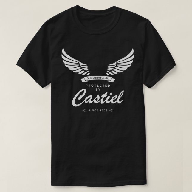 Protected By Castiel Supernatural  T-Shirt (Design Front)