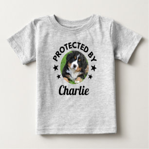 "Protected By" Custom Dog Name and Photo Baby T-Shirt