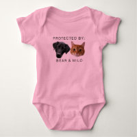 Protected By Dog Custom Dog Cat Name Photo Pink