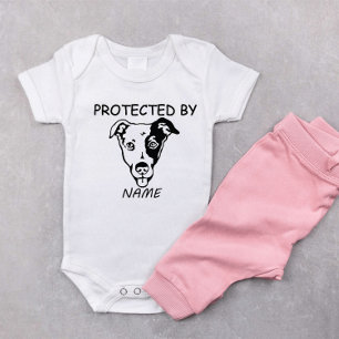 Protected By Dog Personalised baby bodysuit & dog