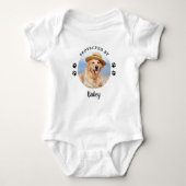 Protected By Dog Personalised Photo  Baby Bodysuit (Front)