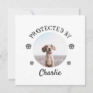 Protected By Dog Photo Paw Print Design Holiday Card