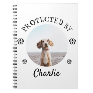 Protected By Dog Photo Paw Print Design Notebook