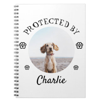 Protected By Dog Photo Paw Print Design Notebook
