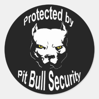 Protected by Pit Bull Security Classic Round Sticker