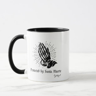 Protected by Santa Muerte  Personalised Name Mug