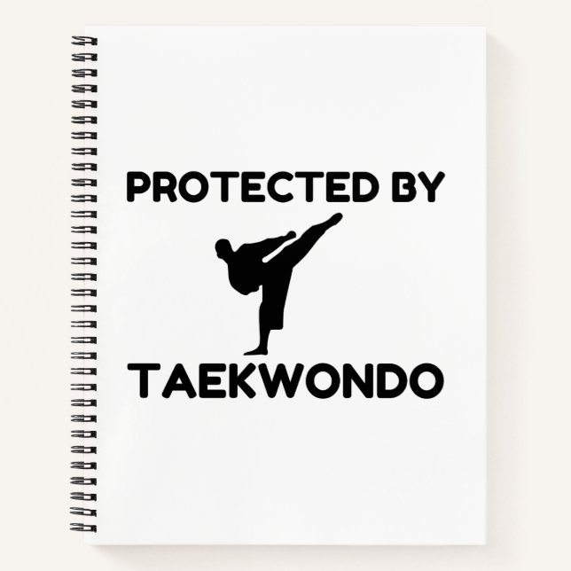 Protected By Taekwondo Notebook (Front)