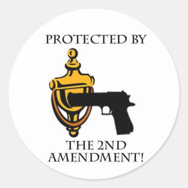 Protected by the 2nd Amendment Classic Round Sticker (Front)