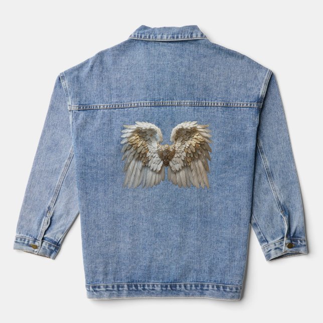 “Protected By The Angels” Denim Jacket (Back)