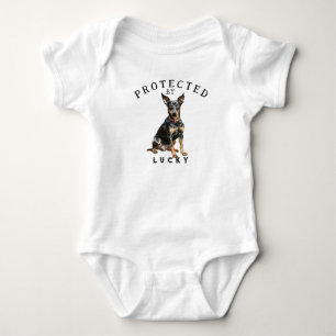 Protected By the Family Dog Baby Bodysuit