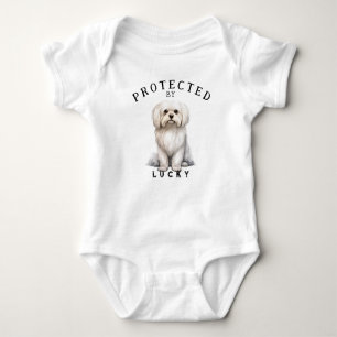 Protected By the Family Dog Baby Bodysuit