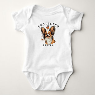Protected By the Family Dog Baby Bodysuit