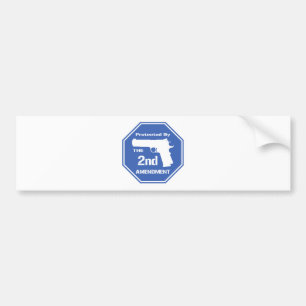 Protected By The Second Amendment (Blue).png Bumper Sticker